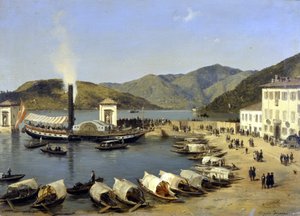 The Port of Como by Angelo Inganni