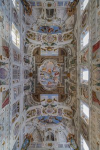 Ceiling of the hall with the Bologna Quarters, Hall of the Guards, Este Ducal Palace, Sassuolo, Italy by Angelo Michele Colonna