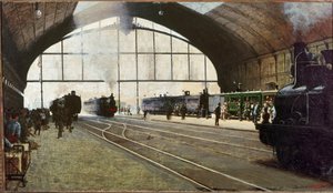 Central Station of Milan by Angelo Morbelli