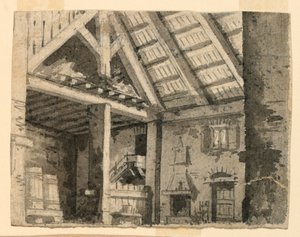 Stage Design, Interior of a Country Lodging by Angelo Toselli