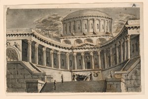 Stage Design, Temple Atrium by Angelo Toselli