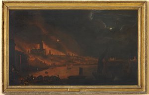 The Great Fire of London by Anglo Dutch School