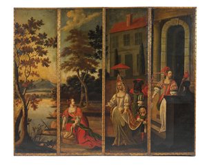 Four-Fold Double-Sided Screen