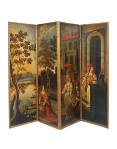Four-Fold Double-Sided Screen