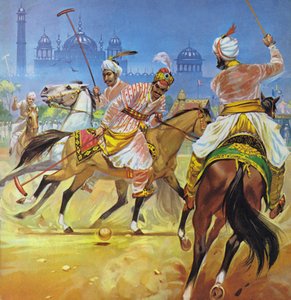 A Moghul emperor playing polo