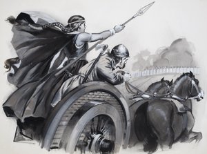Boadicea Whipping Up the Fury of the Britons Against Their Roman Overlords by Angus McBride