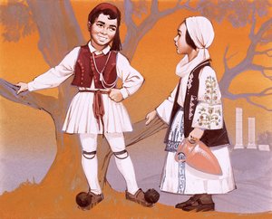 Greek Children in Their National Costume