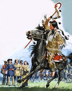 Unidentified Indians Surround Small Group of Scouts