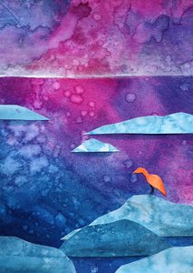 Dreamy Orange Bird