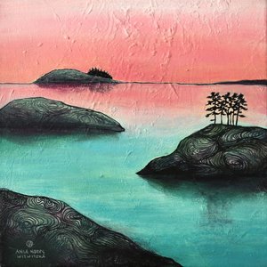 Pink Sky Island Landscape