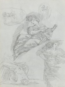 Studies of Figures (verso) by Anicet Charles Gabriel Lemonnier