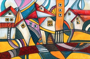 Vibrant Geometric City