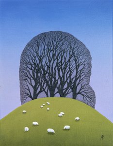 Hilltop with Sheep by Anna Phillips