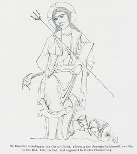 St Dunstan Kneeling at the Feet of Christ