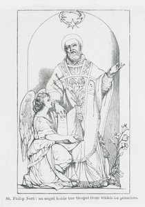 St Philip Neri, An Angel Holds the Gospel from which He Preaches