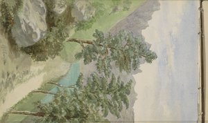 Mountain Landscape with Water near Glion by Anna Catharina Maria van Eeghen (possibly)