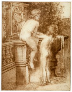 Two Boys at a Water Fountain, c. 1864-1930