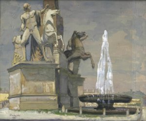 Fountain in Rome by Anna Petrowna Ostroumowa-Lebedewa