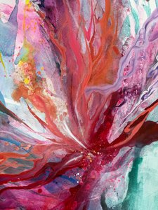 Vibrant Abstract Bloom by Anna Viklund