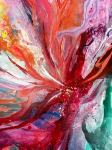Vibrant Abstract Bloom by Anna Viklund