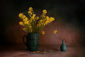 Moody Yellow Flowers by Anna Wan