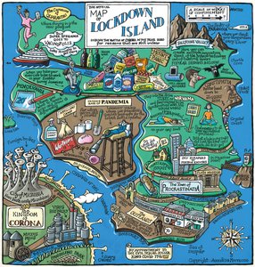Map of Lockdown Island, 2020 by Annalisa Morrocco