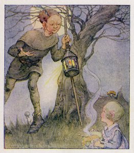 Nursery Rhyme: The Man In The Moon Came Down Too Soon by Anne (after) Anderson