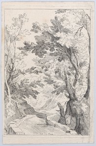 A Pathway with a Parapet in a Forest, 18th century by Anne Claude Philippe de Caylus