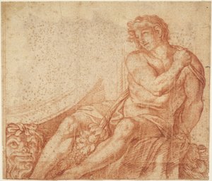 Ignudo from the Galleria Farnese by Annibale Carracci