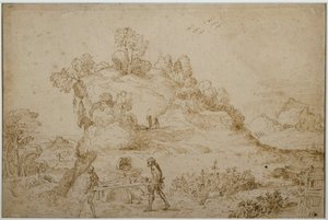 Landscape and Figures by Annibale Carracci