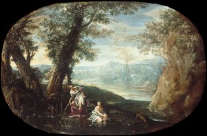 Landscape with Bathing Women by Annibale Carracci