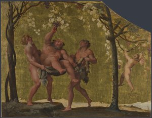 Silenus Gathering Grapes, c. 1598 by Annibale Carracci