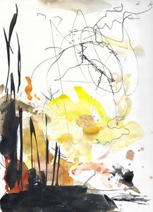 Abstract Golden Reeds by Annick
