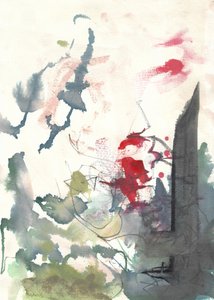 Abstract Red Flow by Annick