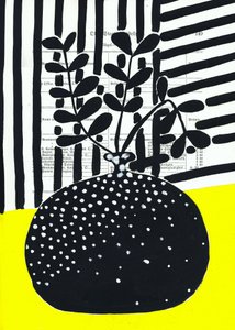 Graphic Plant Polka Dots by Annick