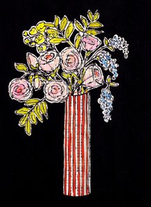 Vibrant Floral Vase by Annick