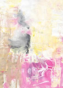 Vibrant Pink Yellow Abstract by Annick