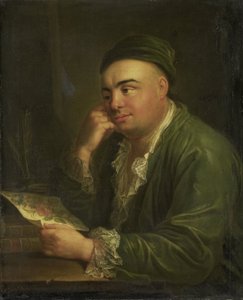 A Man with a Drawing of Flowers, so-called Portrait of Jacob Feitama Jr, Merchant in Amsterdam by Anonymous
