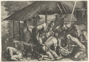 Adoration of the Shepherds with Sleeping Shepherd Boy by Anonymous