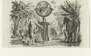 Adam as Scientist with Vignette Allegory on Natural Sciences by Anonymous