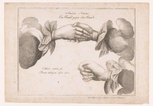 Allegorical Representation with Greeting Hands and a Hand Making an Obscene Gesture by Anonymous