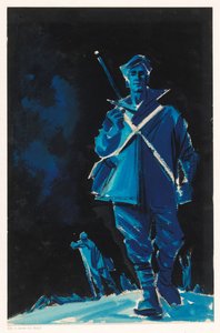Band Design with a Man in Outdoor Clothing on a Field