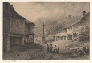 Mountain Landscape with Figures and Cows by Anonymous