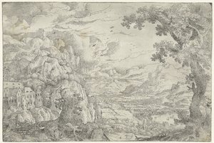 Mountain Landscape with Pollarded Tree (series title: Seven Landscapes)