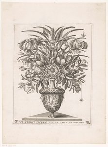 Flowers in a Vase with Lion Heads by Anonymous