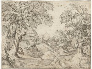 Forest Landscape with a Stream by Anonymous