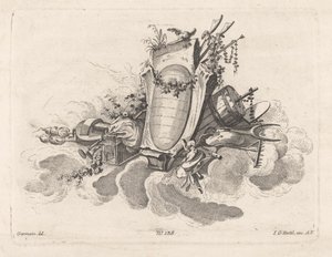 Cartouche with Agricultural Objects by Anonymous