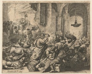 Christ driving the money changers from the temple by Anonymous