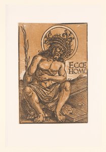 Christ as the Man of Sorrows, Sitting on the Cross by Anonymous