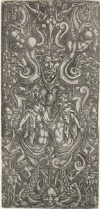 Construction of Cartouche with Two Men by Anonymous